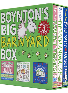 桑德拉博因顿大牧场系列3册盒装英文原版绘本 Boynton's Big Barnyard Box桑德拉博因顿启蒙经典系列Sandra Boynton纸板书