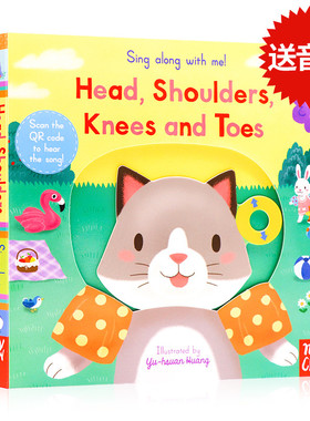 现货 Sing Along with Me Head Shoulders Knees and Toes 身体部位歌 英文原版绘本欧美经典童谣机关操作书 早教纸板书