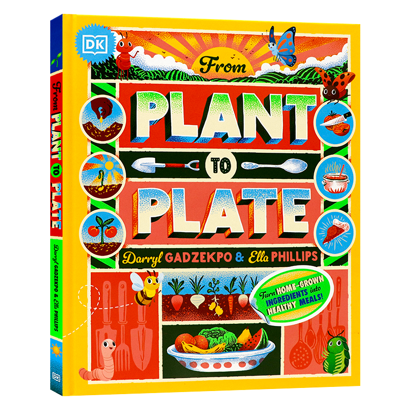 DK精品 从植物到餐桌 英文原版 From Plant to Plate 提升儿童观察力与认知力科普读物 植物饮食知识百科图画书 7-9岁 精装