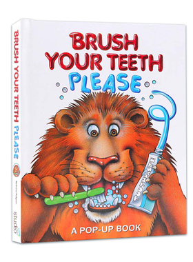 请刷牙立体书 Brush Your Teeth, Please Pop-up 英文原版绘本帮助宝宝良好生活习惯养成亲子共读早教启蒙读物 Jean Pidgeon