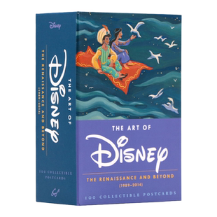 迪士尼26年经典动画明信片100张礼盒装英文原版 The Art of Disney The Renaissance and Beyond (1989 - 2014) 艺术风格文创周边