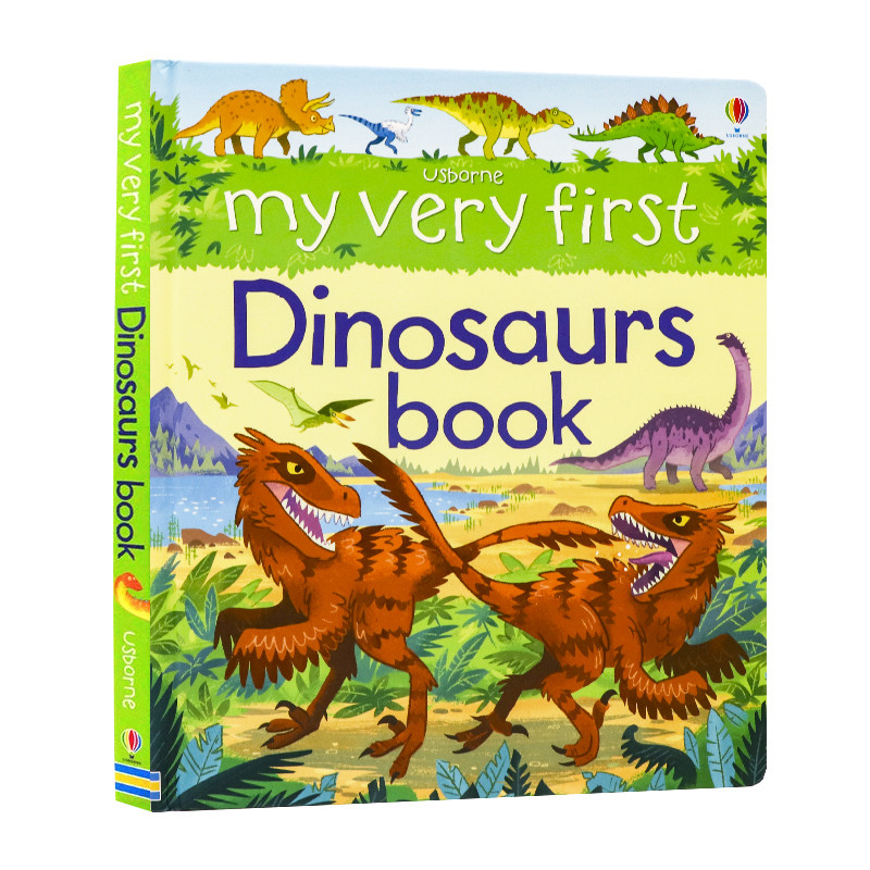 Usborne出品 英文原版绘本 My Very First Dinosaurs Book 恐龙科普百科图画书 精装大开纸板书 儿童英语启蒙阅读 科普认知 恐龙图片