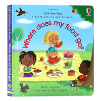 Usborne问与答纸板翻翻书 食物去哪儿了 Questions and Answers Where Does My Food Go  英文原版绘本  儿童科普百科纸板翻翻书