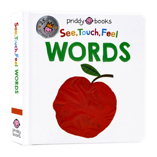 亲子互动 Priddy See Words 纸板书 Feel 绘本 Touch Roger 触觉视觉感官认知单词触摸书 幼儿早教英语启蒙图画书 英文原版