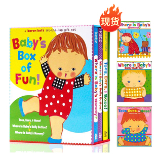 预售宝宝的肚脐眼在哪里经典翻翻纸板书3册盒装英文原版绘本Where Is Baby's Belly Button Karen Katz 凯伦卡茨儿童启蒙学习英语
