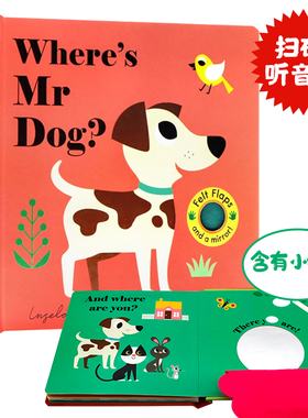 亲亲小手翻翻书系列小狗在哪里英文原版绘本 Where's Mr Dog 幼儿感官发展亲子儿童早教认知图画纸板书Ingela Arrhenius著
