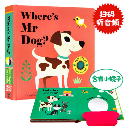 亲亲小手翻翻书系列小狗在哪里英文原版绘本 Where's Mr Dog 幼儿感官发展亲子儿童早教认知图画纸板书Ingela Arrhenius著