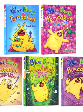 兔子 蠕虫和青蛙的故事1-5册 英文原版漫画小说 Blue,Barry and Pancakes 儿童友精装全彩 青少年课外阅读故事章节桥梁书 英语读物