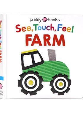 触觉视觉感官认知 农场触摸书 英文原版绘本 See Touch Feel Farm 纸板书 幼儿早教英语启蒙图画书 亲子互动 Roger Priddy