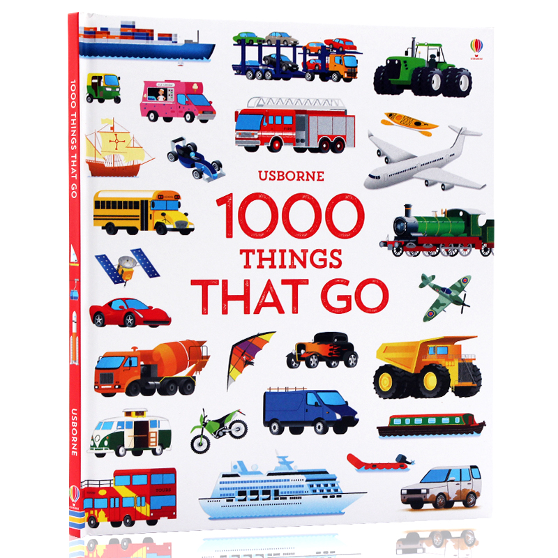 Usborne 1000种交通工具1000 Things That Go英文原版绘本儿童早教益智科普百科课外读物启蒙英语单词知识认知精装大开图画书