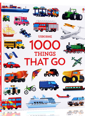 Usborne 1000种交通工具1000 Things That Go英文原版绘本儿童早教益智科普百科课外读物 启蒙英语单词知识认知精装大开图画书