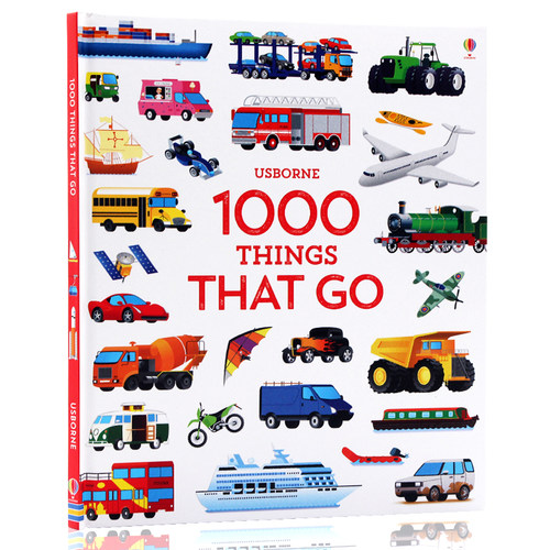 Usborne 1000种交通工具1000 Things That Go英文原版绘本儿童早教益智科普百科课外读物 启蒙英语单词知识认知精装大开图画书