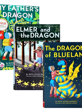 我爸爸的小飞龙英文原版 My Father's Dragon 系列3册  纽伯瑞银奖 儿童文学小说章节书 儿童桥梁书 青少年课外读物世界儿童文学