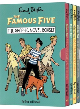 五个小伙伴历险记4册盒装漫画版 英文原版 The Famous Five Graphic Novel 4 Copy Slipcase 全彩幽默图画书小学生英语阅读书籍