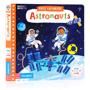 小小探险家系列机关操作书宇航员First Explorers Astronauts英文原版绘本幼儿童科普启蒙认知探索读物推拉纸板书亲子玩具书1-6岁