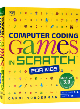 DK出品儿童Scratch计算机编码游戏英文原版ComputerCoding Games in Scratch forKids电脑编程指导少儿科普百科读物DK经典百科书籍