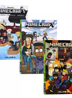 我的世界漫画3卷合售 英文原版漫画书 Minecraft Volume 1-3 青少年课外阅读儿童冒险故事书插图漫画绘本8-12岁儿童冒险漫画故事书
