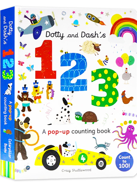 英文原版绘本  Dotty and Dash's 1 2 3 A pop-up counting book 儿童纸板弹出式立体数数纸板书 幼儿早教益智启蒙绘本