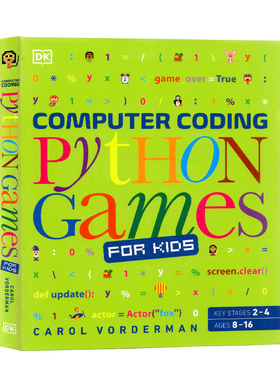 DK图解儿童编程：用Python写游戏 英文原版  Computer Coding Python Games for Kids  儿童编程语言学习系列 方块图文