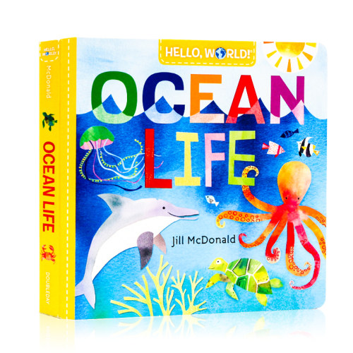 你好科学小世界 英文原版绘本 Hello World Ocean life 你好世界系列海洋生命幼儿科普百科绘本 STEM启蒙图画书亲子早教纸板书