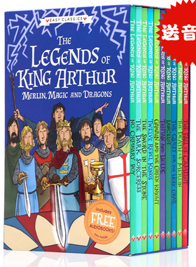 亚瑟王的传说10册盒装正版英文原版小说 The Legends of King Arthur Merlin Magic andDragons 圆桌骑士传奇青少年儿童课外阅读