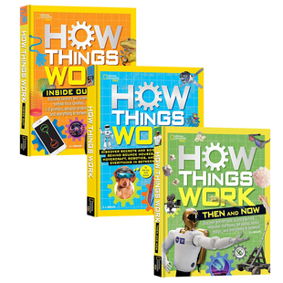 Things 百科全书 版 STEM少儿科普百科读物精装 Work How Geographic National 3册英文原版 美国国家地理事物是怎样运作