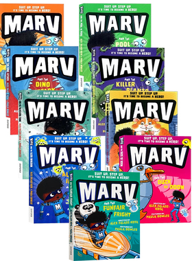 牛津精品阅读 马文9册合售 英文原版 Marv and the Dino Attack 马文和恐龙袭击 巨型机器人 危险之池全彩漫画小说 牛津大学出版社