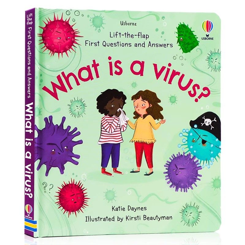 Usborne问与答系列 什么是病毒翻翻书 What is a Virus 英文原版绘本 生命科学低幼儿同健康知识科普 卫生行为习惯引导 英语启蒙