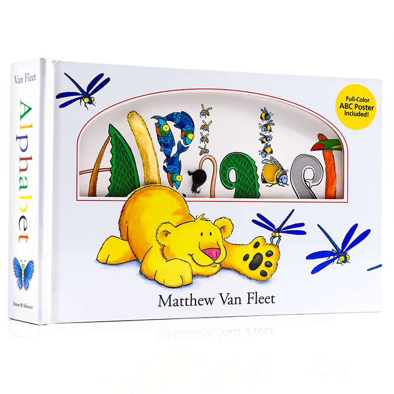 预售Alphabet 字母Matthew Van Fleet 英文原版绘本低幼英语单词趣味动物卡通启蒙认知大开纸板操作书机关推拉益智游戏触摸翻翻书 书籍/杂志/报纸 儿童读物原版书 原图主图