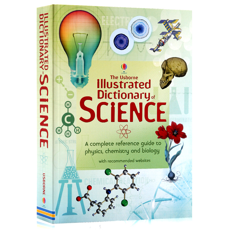 Usborne Illustrated dictionary of science彩虹科学插图词典字典物理+化学+生物留学考试科学指南 SAT高中生英文原版进口