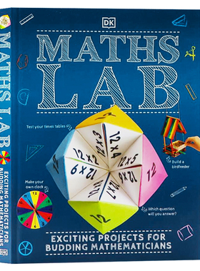 DK出版数学实验室 英文原版Maths Lab Exciting Projects for Budding Mathematicians 少儿数学知识科普百科儿童数学知识趣味手工