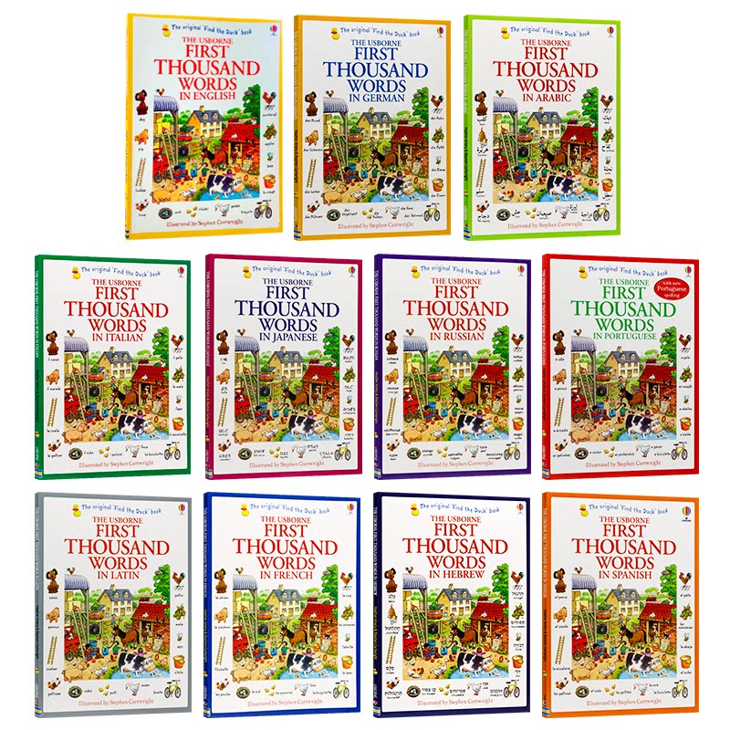 Usborne 基础词汇 1000个单词 英文原版 Usborne First Thousand Words in German/Spanish/French/Japanese 主体单词书 词汇辅导