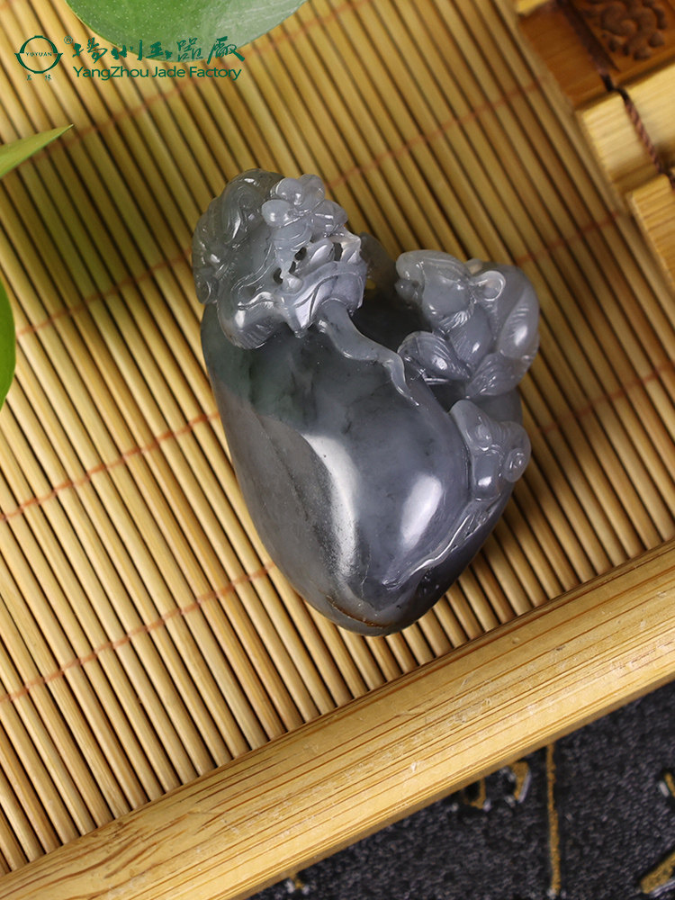 扬州玉器厂玉缘和田青花籽