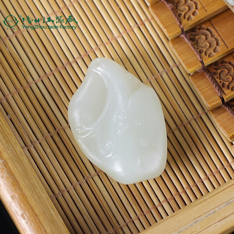 玉缘新疆和田白玉籽料风生水起挂件吊坠白度好油性佳雕工精细