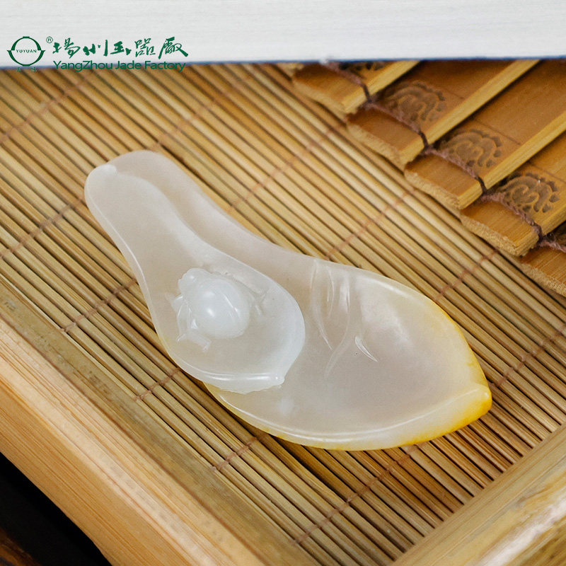 玉缘天然和田玉新疆白玉籽料富甲一方挂件吊坠小摆件香插油润细腻