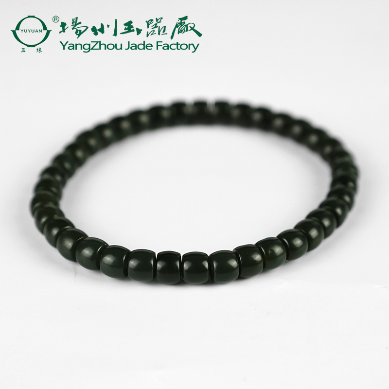 玉缘和田玉青海青玉老型珠手串链玉质细腻6mm男女佩戴送朋友家人