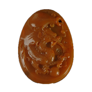 玉缘天然凉山南红福龙背面生肖龙