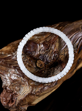 玉缘和田玉青海白玉药片手串链玉质细腻白度好6mm女士佩戴礼物