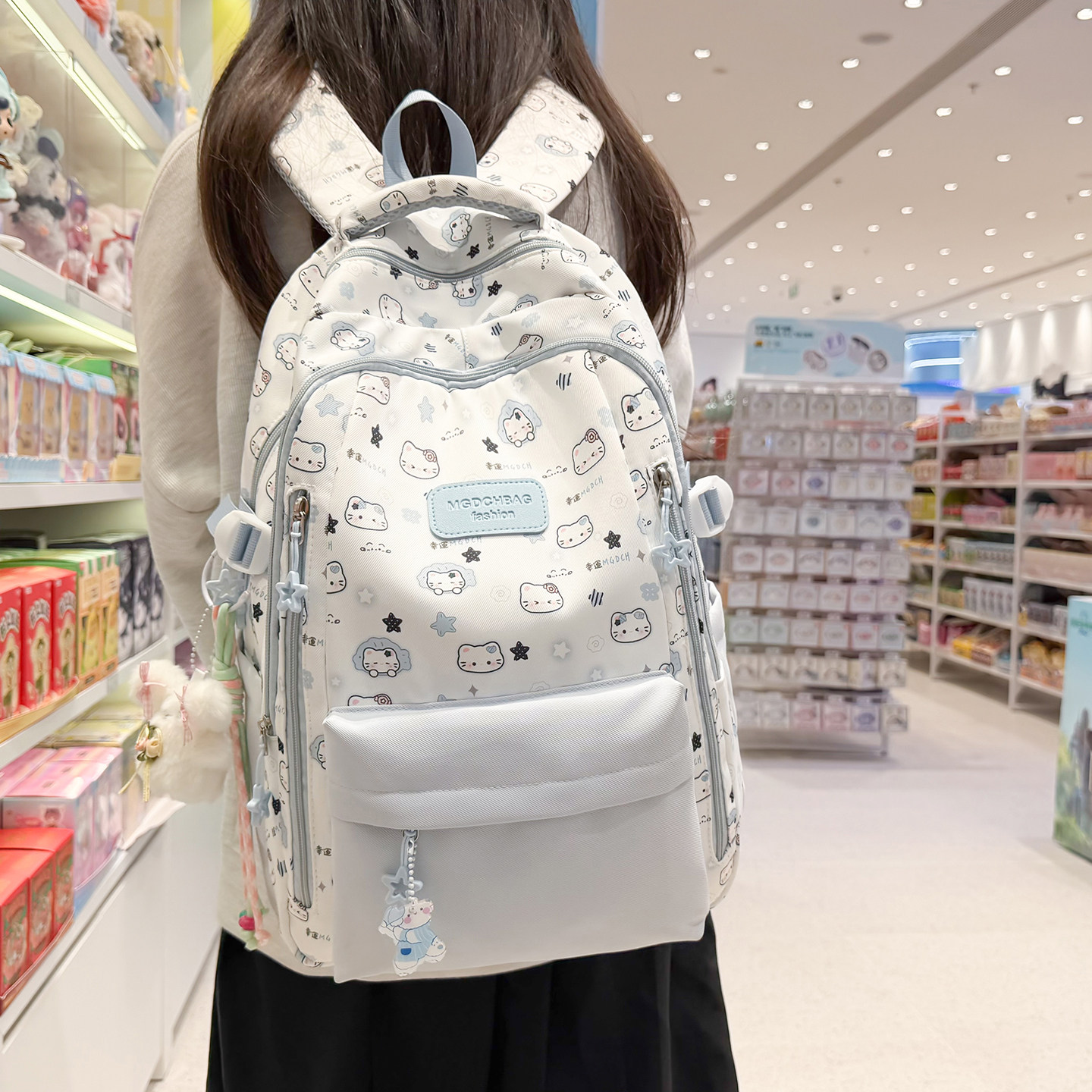 高颜值书包女初中高中小学生三到六年级可爱结实耐用大容量双肩包