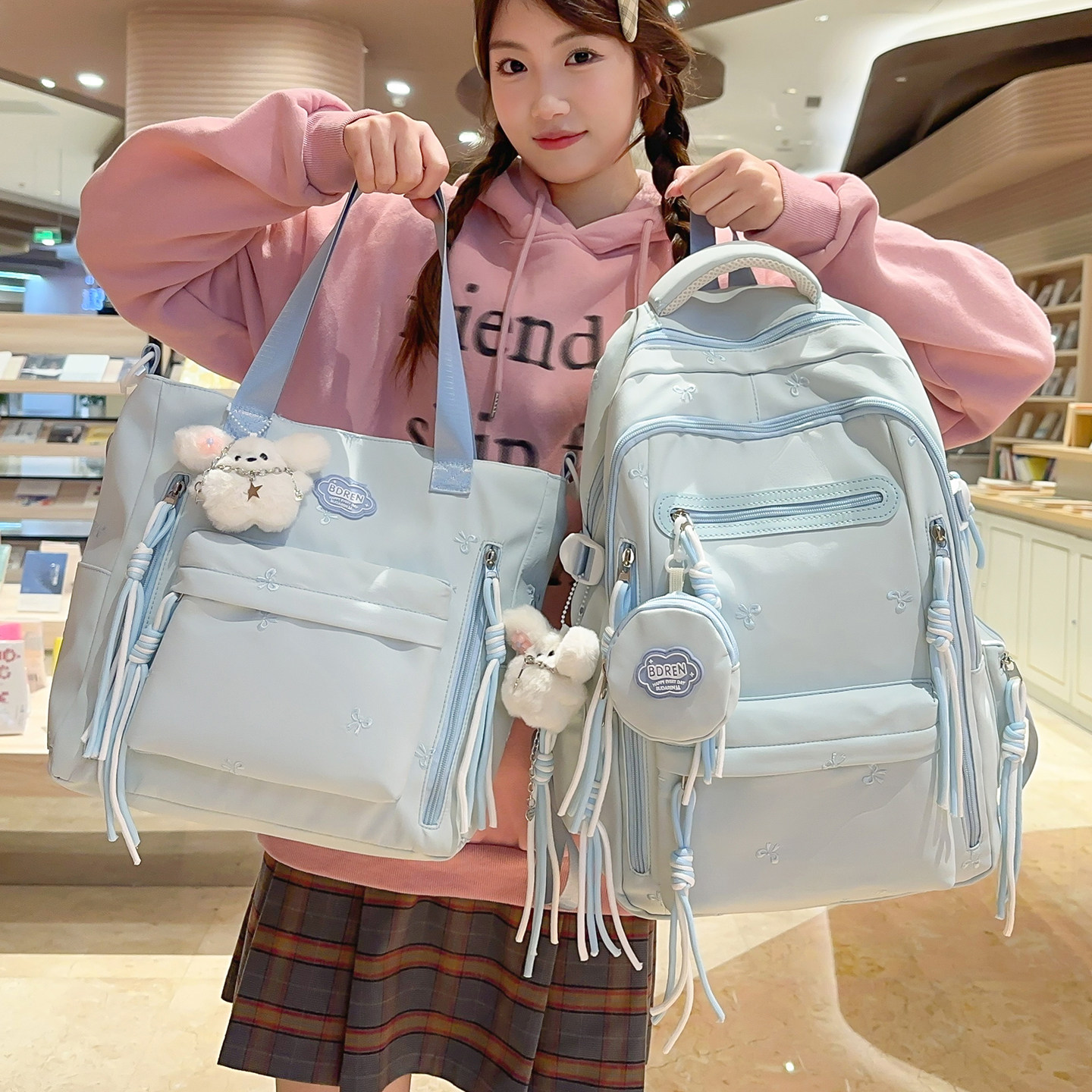 初中生书包女韩版小清新小学生大容量双肩包高中大学生高颜值背包