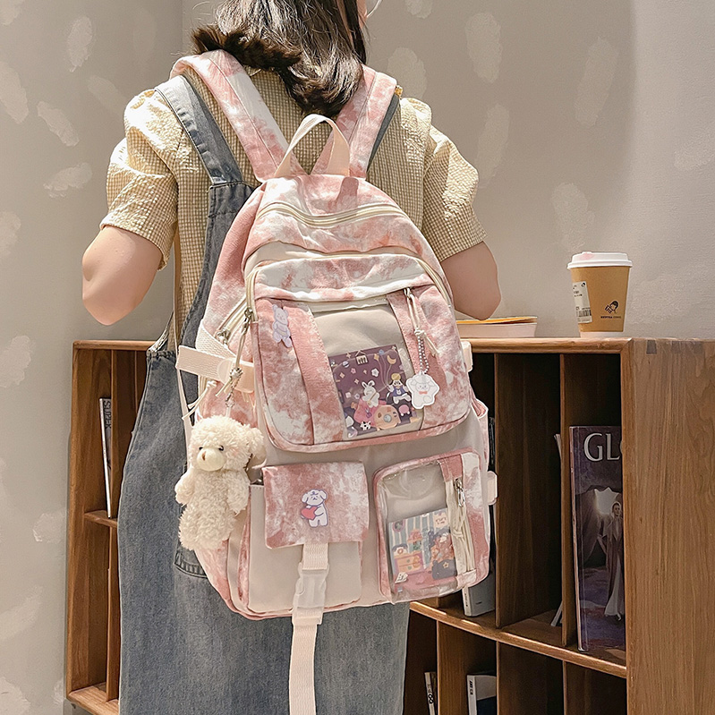 女三到六年级扎染森系双肩背包