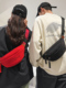 斜挎包女2024新款 骑行运动胸包女款 休闲百搭帆布饺子包挎包腰包男