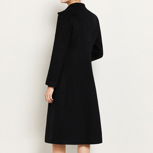 新品 修 黑色高端职业毛呢大衣女售楼部案F场客服工作服OL高领长款