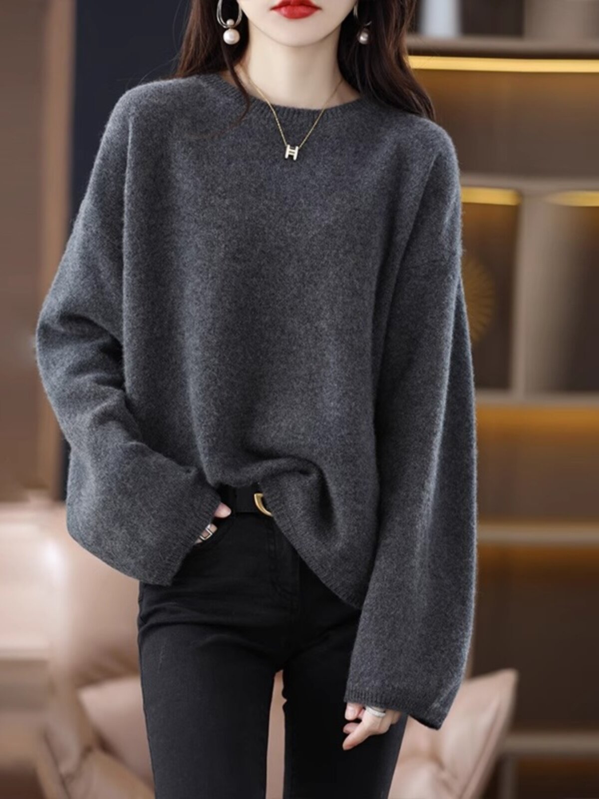 2025新款毛衣女款秋冬休闲百搭慵懒风宽松显瘦遮肚打底大码针织衫,女装/女士精品,大码内搭,淘宝优惠券,粉丝福利购,淘宝优惠卷