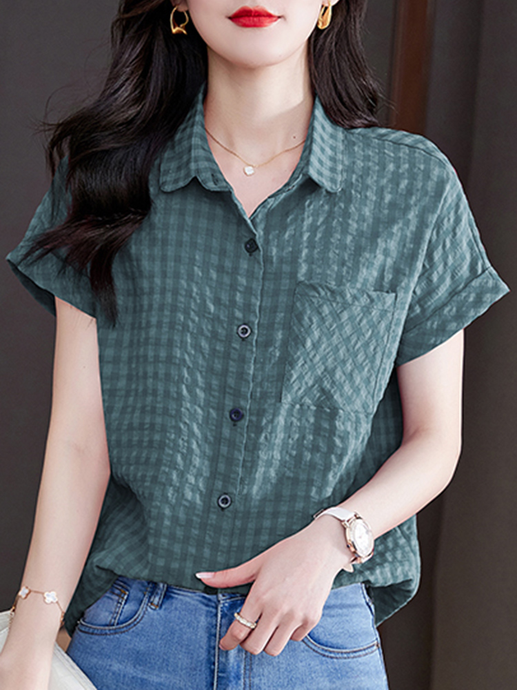 棉麻衬衫女夏季2025年新款韩版大码女装时尚洋气上衣气质短袖衬衣