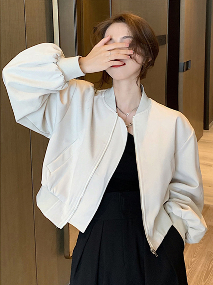 立领棒球服外套女秋季百搭2025年新款韩版宽松小个子短款休闲夹克