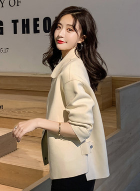 百搭外套女春秋季2019年新款韩版麂皮绒风衣短款小个子宽松夹克潮
