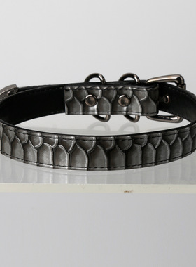 手作小众鳄鱼纹理蛇纹黑色项圈