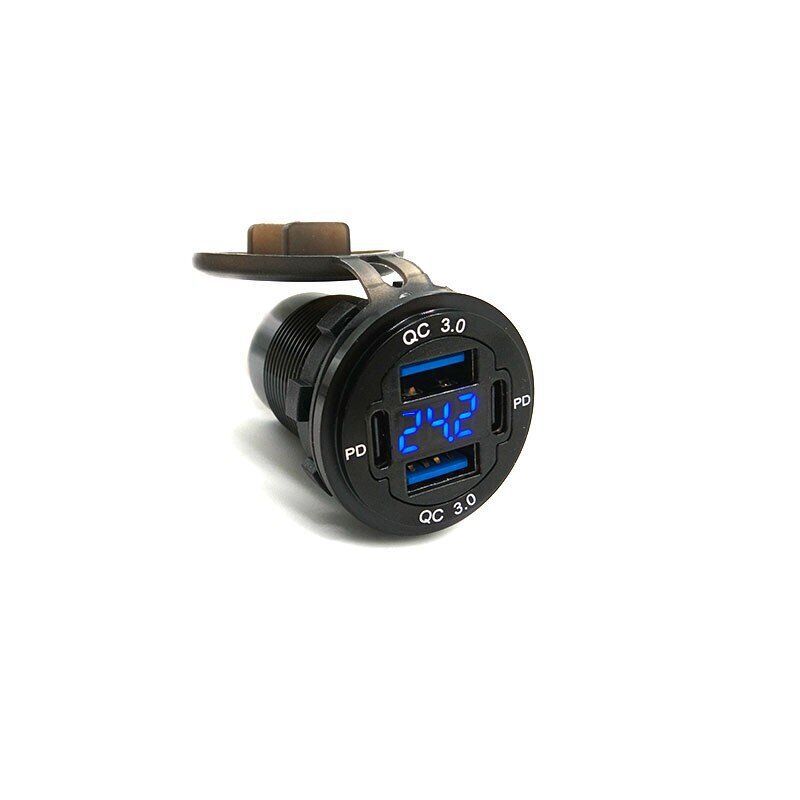 4口双PD+QC3.0铝合金车载快充电