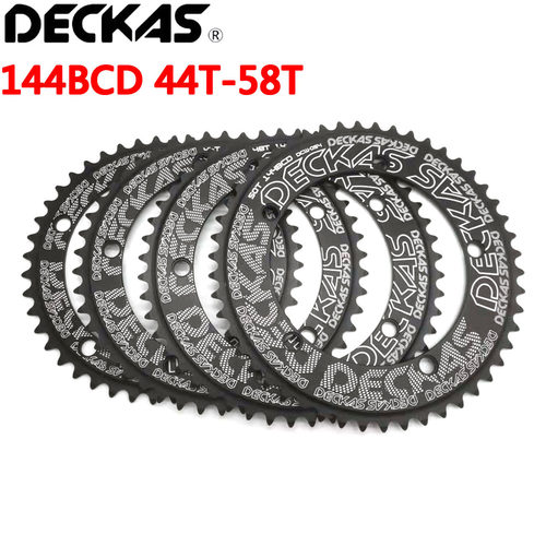 DECKAS 144BCD场地车死飞曲柄用非正负齿单盘牙盘片圆盘46-56T